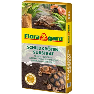 Floragard Schildkrötensubstrat 50 L– düngerfreie & staubarme Einstreu für Landschildkröten & andere Reptilien – feuchtigkeitsregulierendes Substrat für Überwinterung, Terrarium, Innengehege
