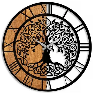 Asir Clock - 64 56 cm 1xAA Braun/Schwarz