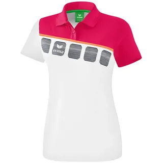 Erima 5-C Kurzarm-poloshirt - White / Love Rose / Peach - 36