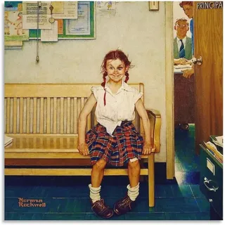 LVTFCO The Shiner Girl with Black Eye von Norman Rockwell, Poster und Drucke, surrealistische Wandkunst, Retro-Leinwandgemälde für Heimdekoration, Bild 50 x 50 cm, ohne Rahmen