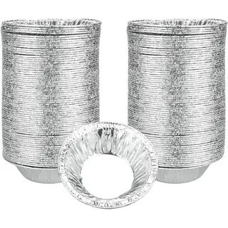 200-teiliges Set Einweg-kuchenformen Aus Aluminiumfolie, Einweg-tortenformen, Einweg-aluminiumbecher, Für Pfannkuchen, Mikrowellengeeignet (silber)