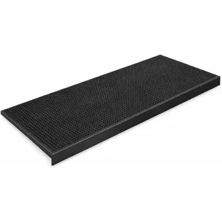 KARAT Stufenmatte aus Gummi - 1 Stück - 25 x 75 cm - wetterfeste & Rutschhemmende Treppenstufen Matten - Gummistufenmatte für Außen - Treppenauflage - Antirutschmatte Santiago