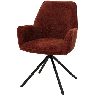 Mendler Esszimmerstuhl HWC-G67 Chenille rot