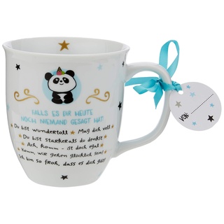 Hope & Gloria Tasse mit Motiv "Falls es dir heute noch niemand gesagt hat" | Kaffeetasse, Tasse Panda, Porzellan, 40 cl | Tasse mit Spruch, Geschenk lustig | 46252