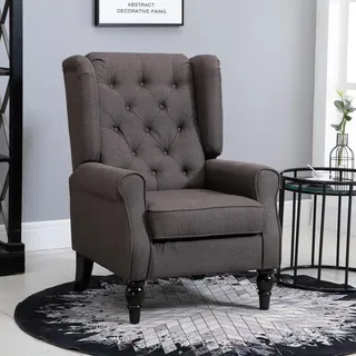 Homcom Ohrensessel Polyester 76 x 86 x 108 cm braun