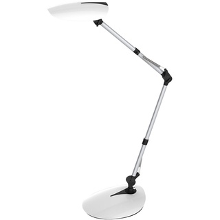 Tischleuchte Schlafzimmer LED Tischlampe Schreibtisch Modern Nachttischlampe mit verstellbaren Gelenken, Metall Glas, 1x 9W 650lm warmweiß, HxB 79x22 cm, Wofi 8618.01.70.7000