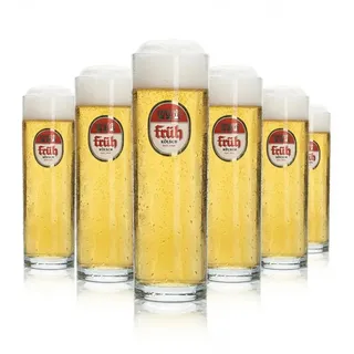 6x Früh Kölsch Bierstange Bierglas 0,2l Gläserset Kölner Brauerei Kneipe Köbes
