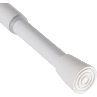 Klemmstange Weiß 80-125cm ausziehbar, Ø10/13mm, Gardinenstange ohne Bohren/Schrauben, Edelstahl, rutschfest, Duschvorhangstange, Teleskopstange - Weiß