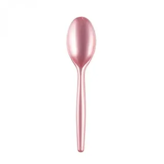 Einweg-Löffel Perlmutt-Rosa 18,5cm aus Plastik (PS), 20 Stück - Mank
