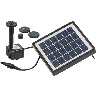 Royal Gardineer Solar Springbrunnen: Teich- und Springbrunnen-Pumpe mit 1,5-Watt-Solarpanel, 7 Brunnendüsen (Solar Wasserpumpe, Teichpumpe, Mini)