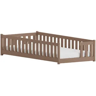 Kids Collective Jugendbett mit Rausfallschutz 80 x 160 cm Kiefer braun