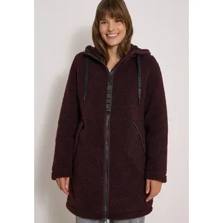 Cecil Strukturmix Teddy-Mantel mit Kapuze Lila M