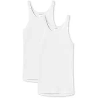 SCHIESSER Unterhemd 2er Pack - Original Doppelripp, Sport-Jacke, ärmellos, Weiß weiß),
