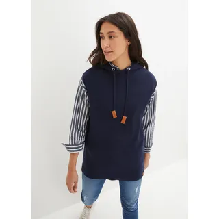 bonprix Pullunder mit Stehkragen und Kapuze Blau M