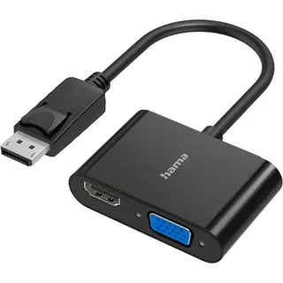Hama DisplayPort-Adapter 2in1 10 cm Schwarz