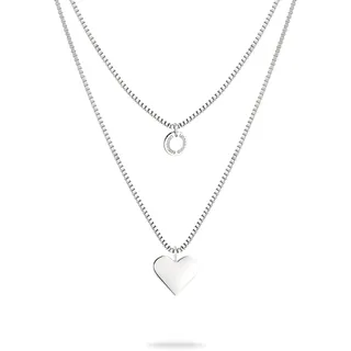 Liebeskind Berlin Kette mit Anhänger Layered Love Edelstahl Silber