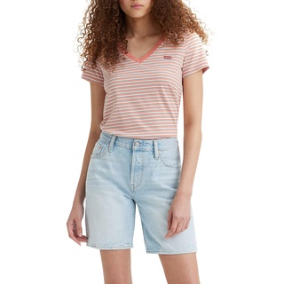 Levi's Damen Perfect V-Neck T-Shirt,Indigo Stripe Terra Cotta,XS