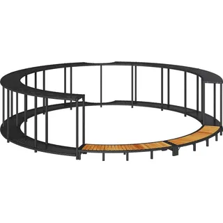 vidaXL Whirlpool-Umrandung Holztreppe schwarz