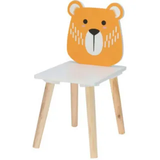 Koopman Kinderstuhl Kinderhocker MDF 52x30x24 cm Fisch / Elefant / Wal / Bär zur Auswahl (Stück, 1 St), Bär, MDF, Stuhl, demontiert orange