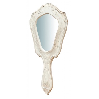 Biscottini Handspiegel 16 x 2 x 32 cm aus Holz | Dekorativer tragbarer Spiegel und Make-up-Spiegel für Mädchen und Mädchen | Tragbarer Friseurspiegel
