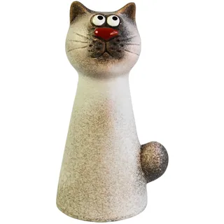 Manufaktur Lichtbogen Zaunhocker Katze aus Keramik Dekofigur Gartenfigur schöne Gartenkeramik Gartendeko
