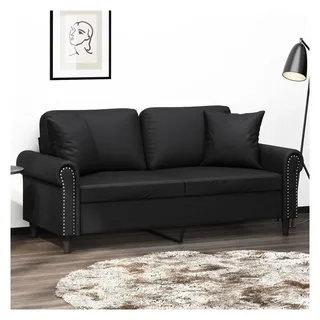 vidaXL Couch Kunstleder 2-Sitzer Schwarz