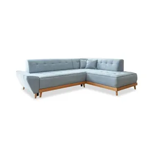 miuform Eckcouch Webstoff mit Schlaffunktion 2-Sitzer Blau