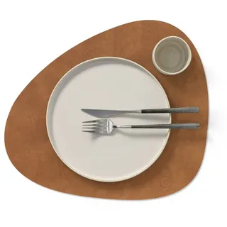 LINDDNA Tischset Nupo L Curve Leder Beige Natur (Large)