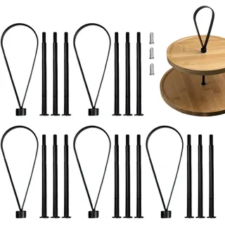 Mafagwre 6 Stück Etageren Stangen Set Silber, Etagerenhalter Mittellochausstech 3 Etage, 3 Stufige Etageren Stangen Set, Etagere Stäbe Für Torte Cupcakes Macarons (Platte Nicht Enthalten) (B)