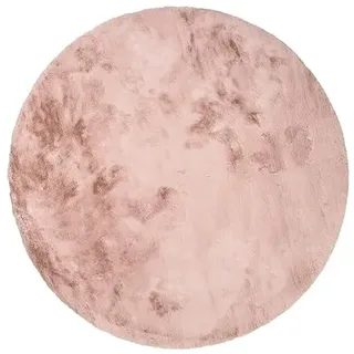 Hochflor Teppich Rund - Comfy Supreme Rosa - Herrlich fluffy - Ø 200cm | Plain - Classic - Living room - Fellteppich