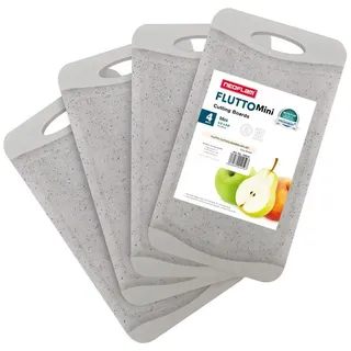 NEOFLAM® Schneidebrett Flutto Antibakterielles Frühstücksbrettchen Set 4tlg. - Granitgrau, Kunststoff (PP), (4-St) grau