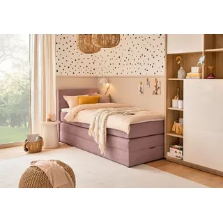 Ergodream Boxspringbett Lund 90 x 200 cm Stoff Violett Flieder