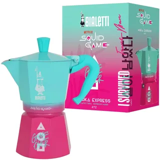Bialetti Moka Express 6 Tassen Blau/Rosa