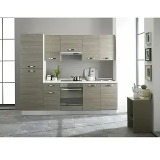 Marinelli Cucine Vormontierte Küchenzeile Rita  (Breite: 240 cm, Eiche Grau, Mit Elektrogeräten)