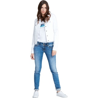 Cross Jeans Damen Jeans Loie Regular Fit Blau 006 Normaler Bund Reißverschluss W 25 L 30
