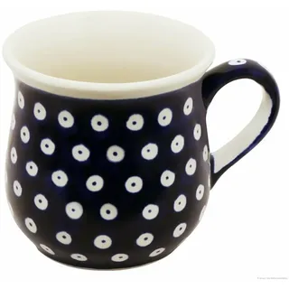 Bunzlauer Keramik Becher Bunzlauer Keramik 250ml Becher bauchig mit ausgestelltem Rand Dekor 42, Keramik blau