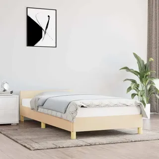 "2026 Promotion" Bettgestell moderne - mit Kopfteil - ohne Matratze - Creme 90x200 cm - Stoff - Polsterbett CC20990 - Creme