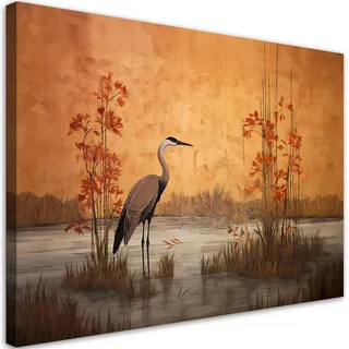 Feeby Leinwandbild, Orange, Textil, Tiere, Rechteckig, 90x60 cm, Bilder und Zubehör, Wandbilder, Leinwandbilder