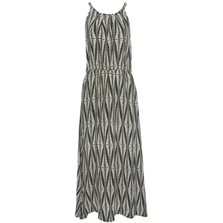 LASCANA Maxikleid Damen schwarz-sand bedruckt Gr.46