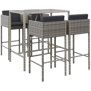 vidaXL Gartenbar Set 5-tlg. Grau