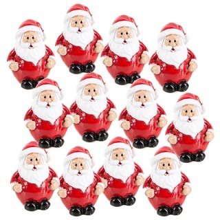 Logbuch-Verlag Weihnachtsfigur 12 kleine Nikolaus Figuren mini Weihnachtsmann rot 3 cm (Set, 12 St), Miniatur Santa Claus Weihnachtsgeschenk rot