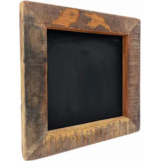 Woodkings Bilderrahmen Sumatra 20x20 cm | Altholz Rahmen für Bildergröße 14x14 | rustikale Wanddeko Wohnzimmer Flur | rustikal ohne Glas mit Kreidetafel