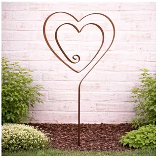 AltoBelli Gartenstecker AMORE Gartenstab HERZ Metall Echt Rost Patina 80 cm | Gr.: onesize