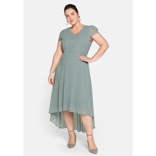 Abendkleid SHEEGO "Große Größen" Gr. 54, Normalgrößen, braun (eukalyptus) Damen Kleider Knielange