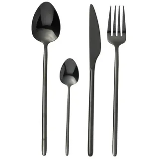 J-Line by Jolipa Besteck-Set Besteck Set 24-teilig Edelstahl glänzend/ matt schwarz, 6 Personen, Edelstahl, 24 Teile, modernes Design schwarz