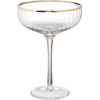 BUTLERS Champagnerschale 400ml aus Kristallglas -GOLDEN TWENTIES- Elegante Sektschalen mit Goldrand | Vintage-Cocktailgläser