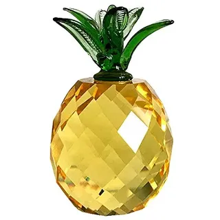 BSGP Mini-Ananas-Figur, Kristallglas, Briefbeschwerer, Bastelfigur, Tischdekoration, Gelb