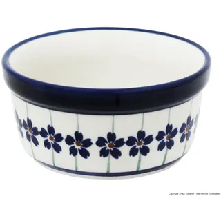 Original Bunzlauer Keramik Dessertschale Ø9,0cm Creme Brulee Soufflee-Förmchen Ragout fin Dip Schale Würzfleisch Auflaufform-Schälchen mit 100 ml für Desserts, Muffins, Pasteten im Dekor 166a