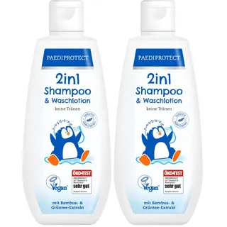 PAEDIPROTECT 2in1 Shampoo & Waschlotion für Babys & Kinder 200 ml, sanfte Reinigung & Haar ohne Parfüm & Mikroplastik, Duschgel spendet Feuchtigkeit für trockene, sensible Haut auch Erwachsene