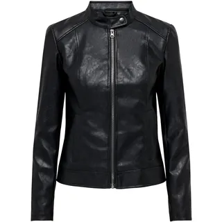 ONLY Damen Jdyemily Faux Leather Jacket Otw Noos Kunstlederjacke, Schwarz, 32 - 32